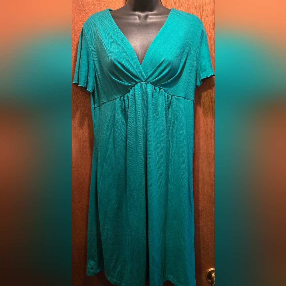Avon kelly green soft comfortable flutter t-shirt dress szL - Picture 3 of 6